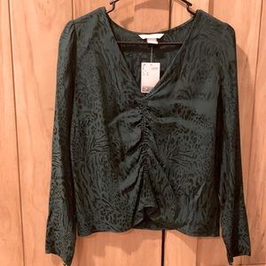 NWT H&M Dark Green Blouse Size 10